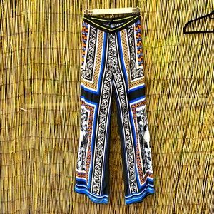 Flared print cotton pants